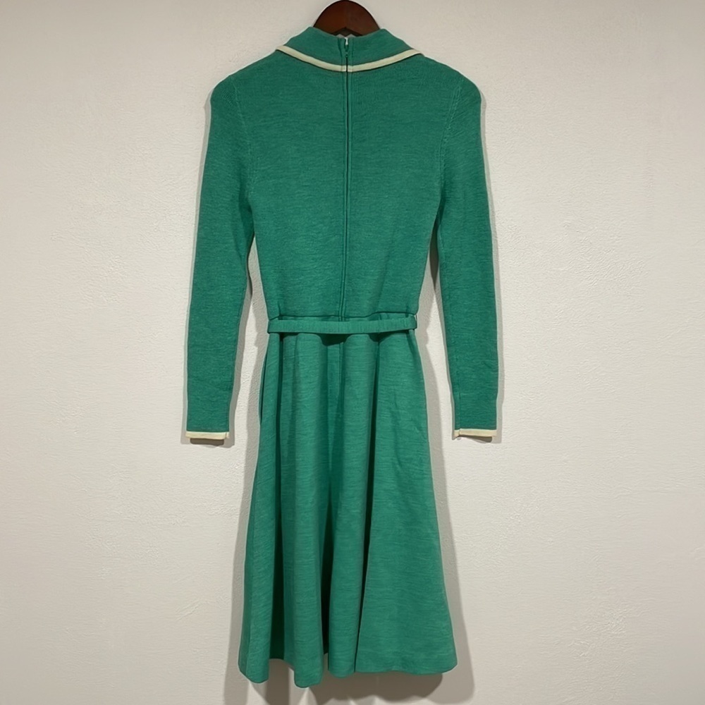 Vintage Wool Green Dress - Picture 6 of 11